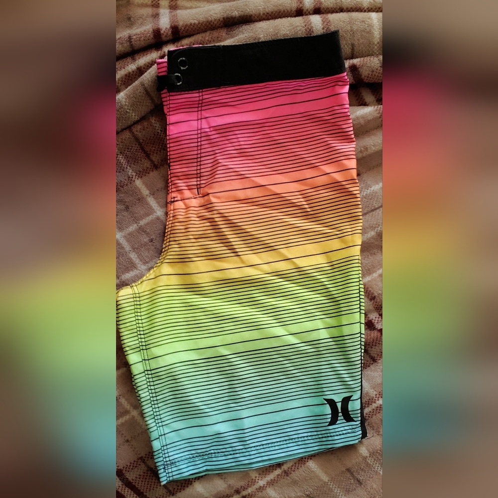 Boys Hurley Board Rainbow Swim Shorts Size 12 /26